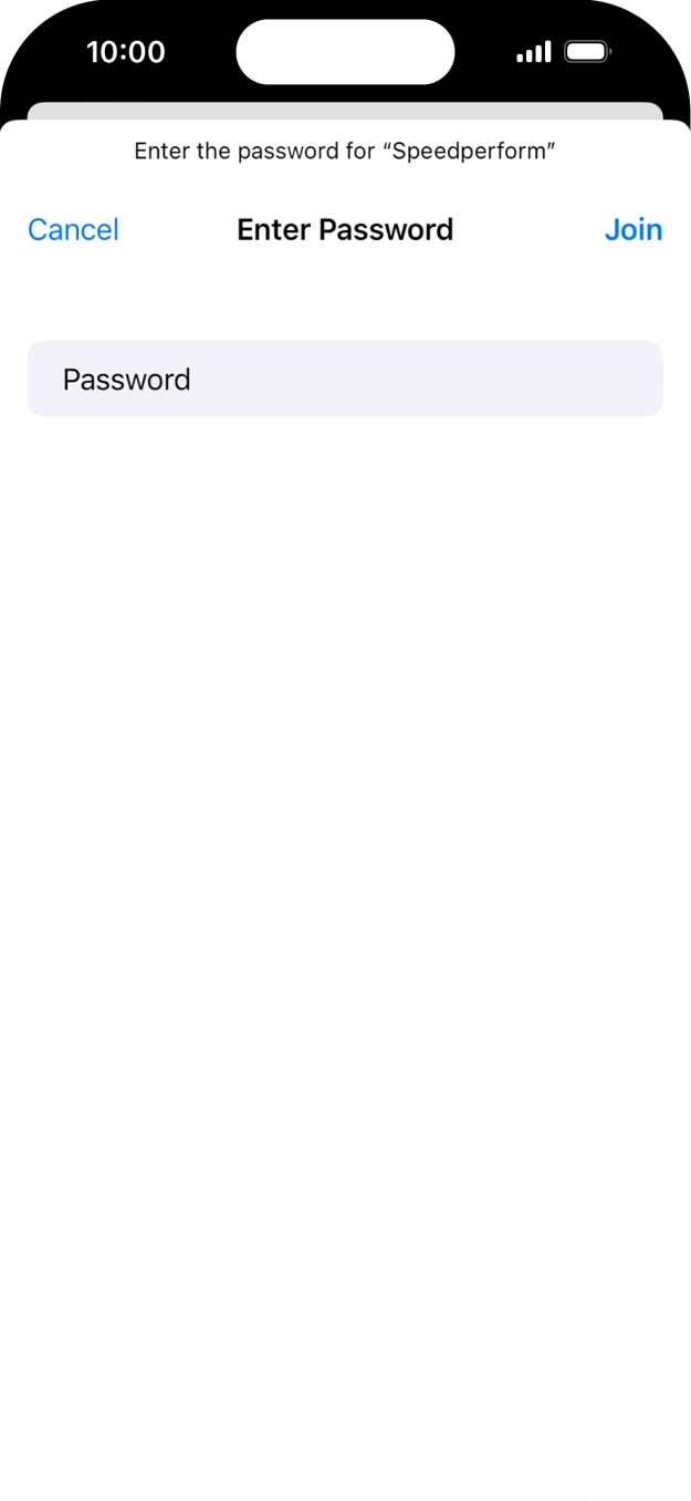 Key in the password for the WiFi network and press Join.