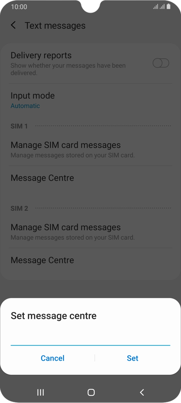 Key in +447802000332 and press Set.