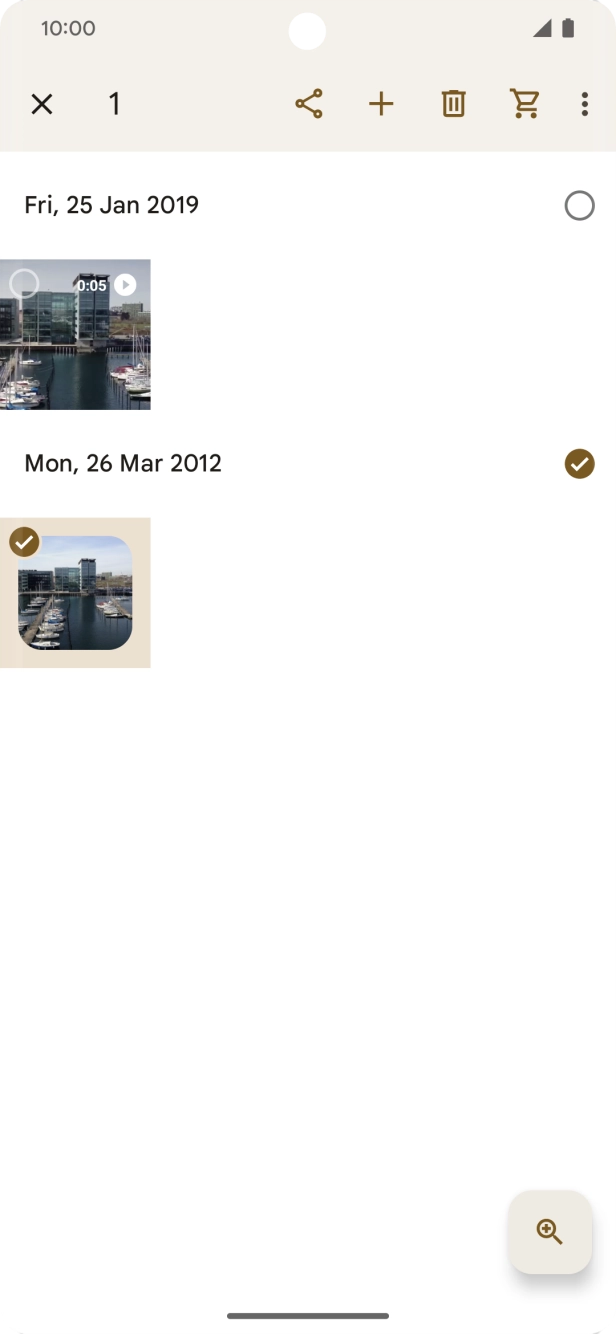 Press the required pictures or video clips to add them. Press the required pictures or video clips to add them.