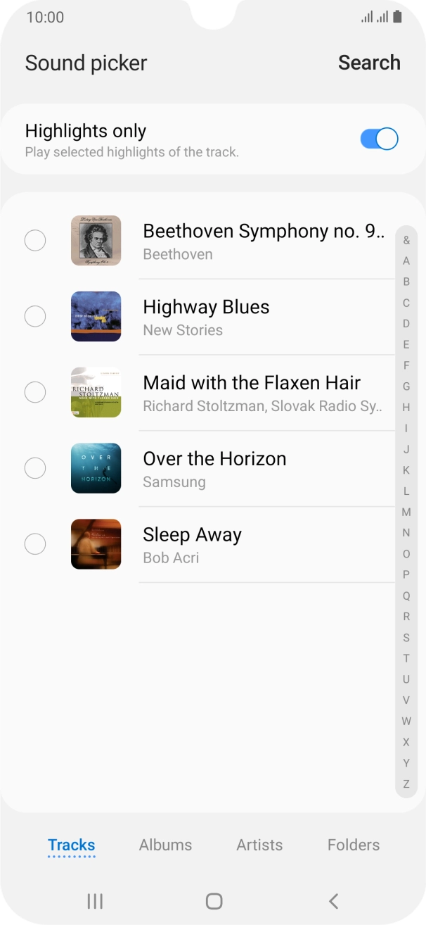 Press the required ring tones to hear them.