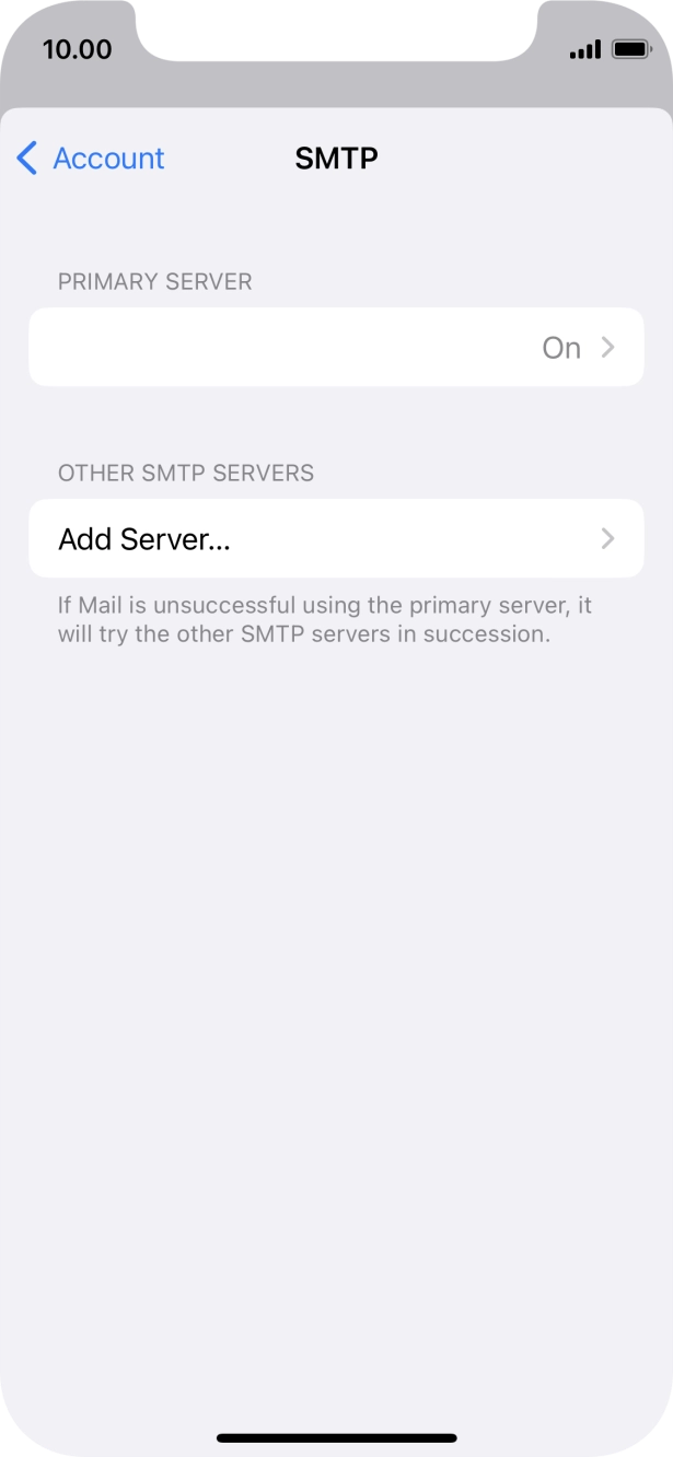 Press the field below 'PRIMARY SERVER'. Press the field below 'PRIMARY SERVER'.