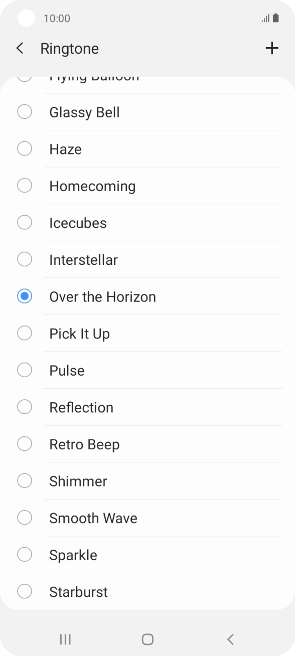 Press the add ring tone icon.