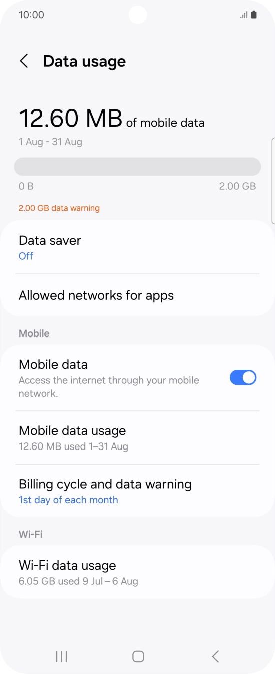 The total data usage is displayed.