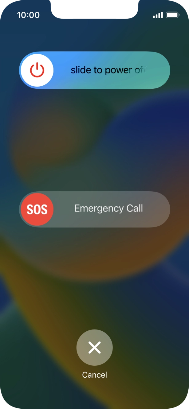 Press and drag the power off icon right.
