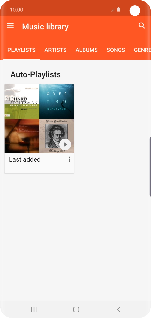 Press the required category and go to the required audio file.