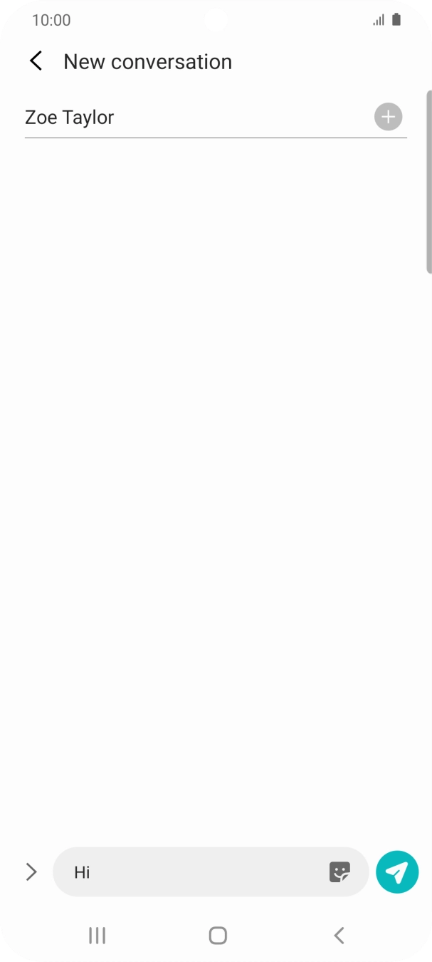 Press the send icon when you've finished your text message.
