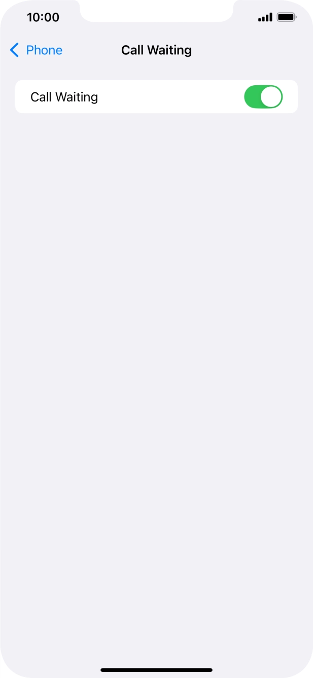 Press the indicator next to 'Call Waiting' to turn the function on or off.