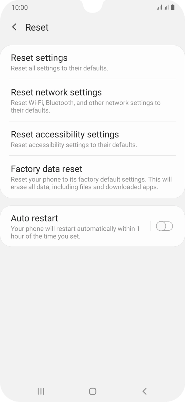 Press Factory data reset.