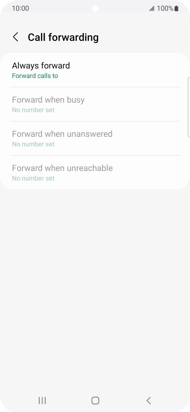 Press the required divert type.