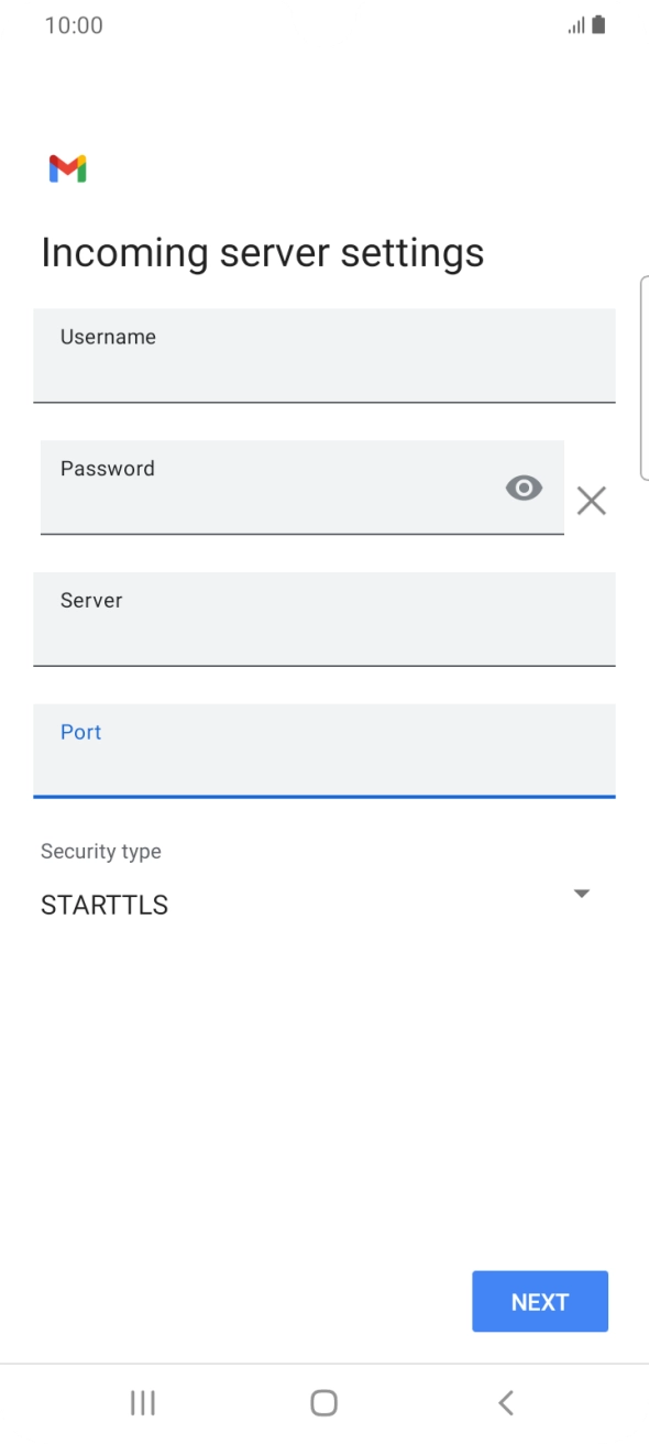 Press the drop down list below 'Security type'. Press the drop down list below 'Security type'.