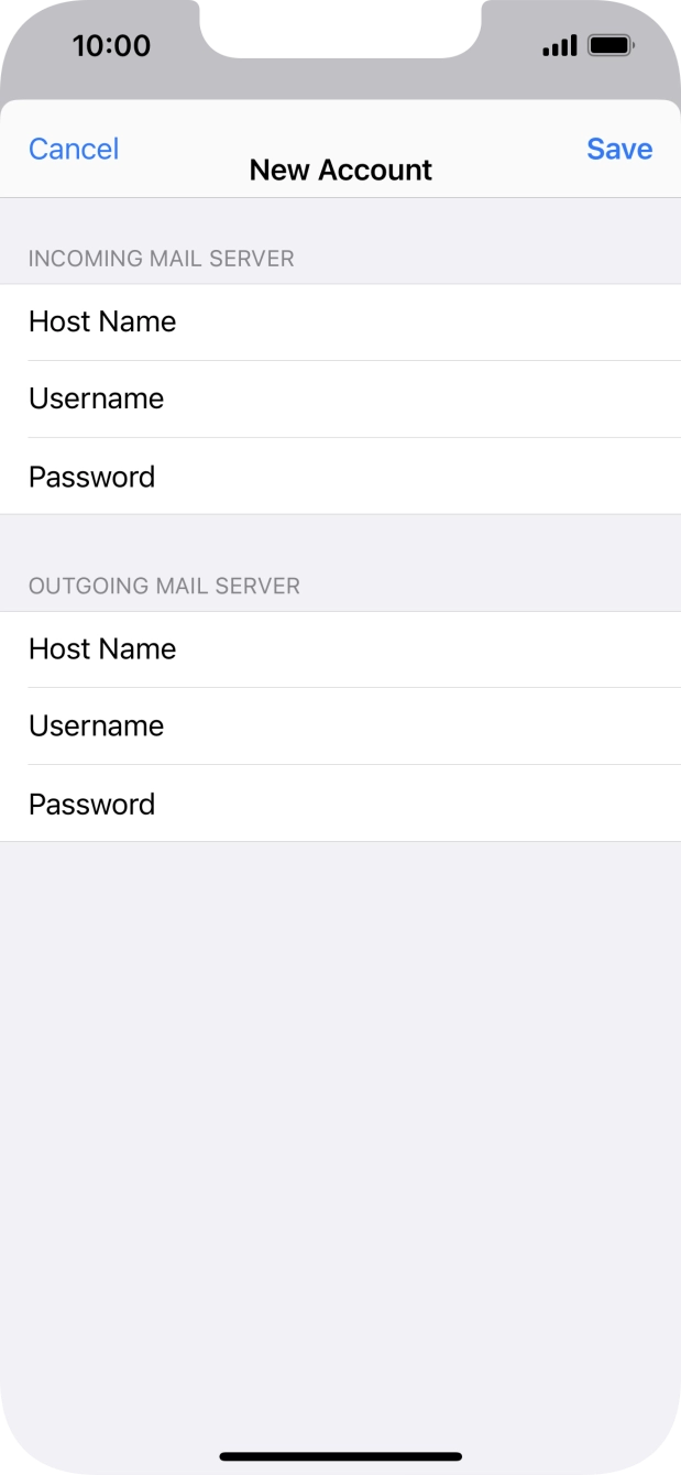 Press Save. Your email account has now been set up. To select more settings for incoming and outgoing server, proceed with the following steps. Press Save. Your email account has now been set up. To select more settings for incoming and outgoing server, proceed with the following steps.