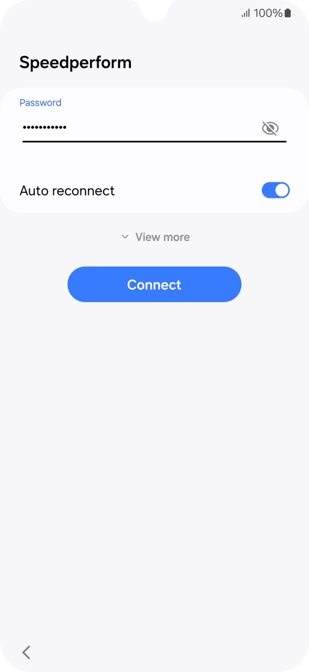 Key in the password for the WiFi network and press Connect.