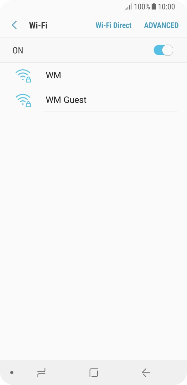 Press the required WiFi network.