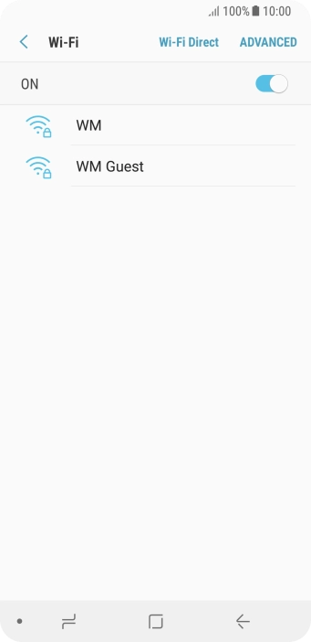 Press the required WiFi network.