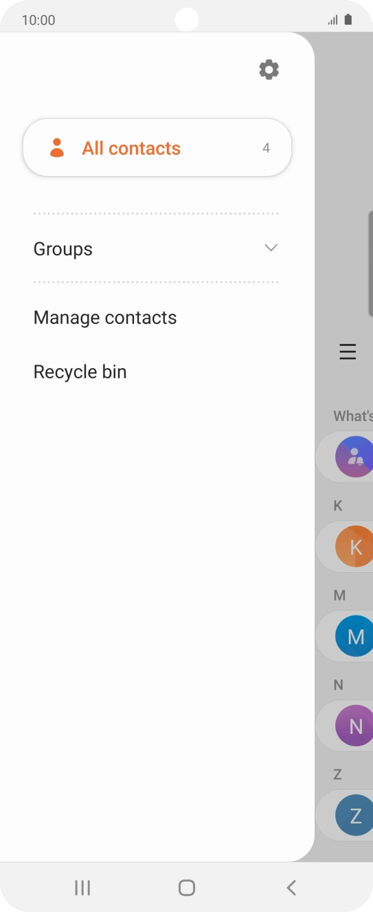 Press Manage contacts.