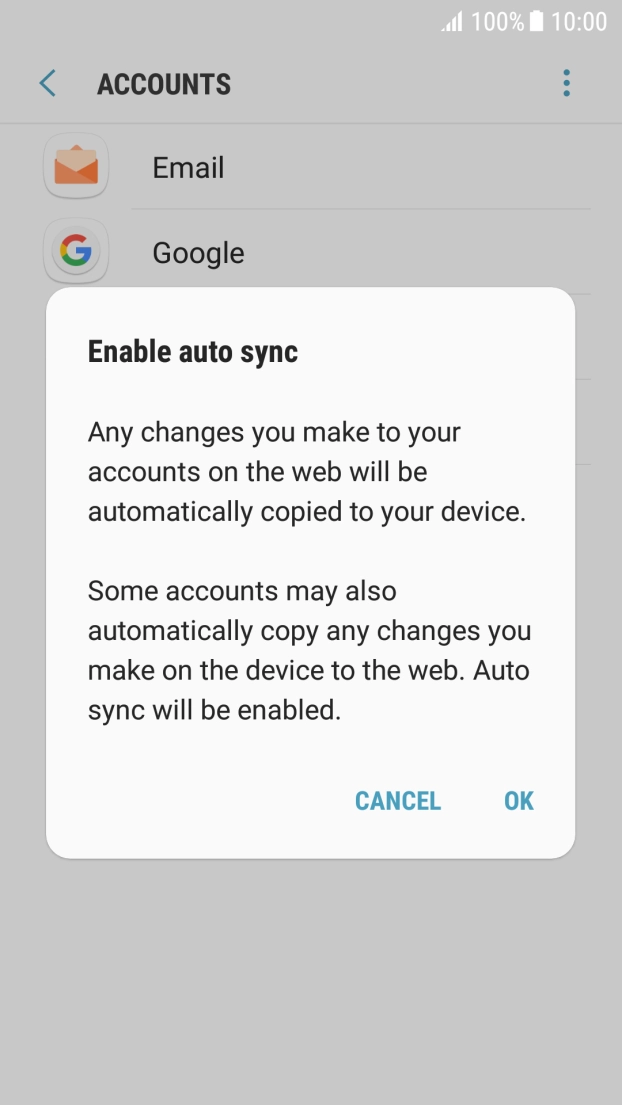 Press OK to turn on the function.