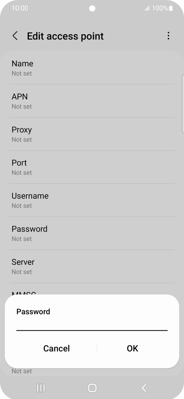 Key in password and press OK. Key in password and press OK.