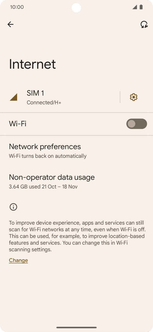 Press the settings icon.