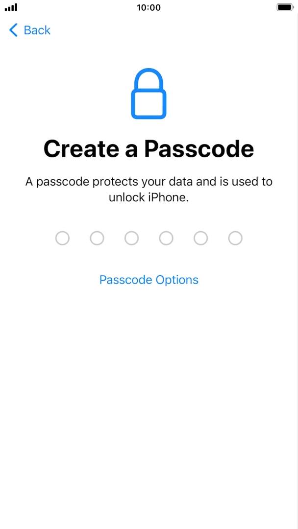 Press Passcode Options.
