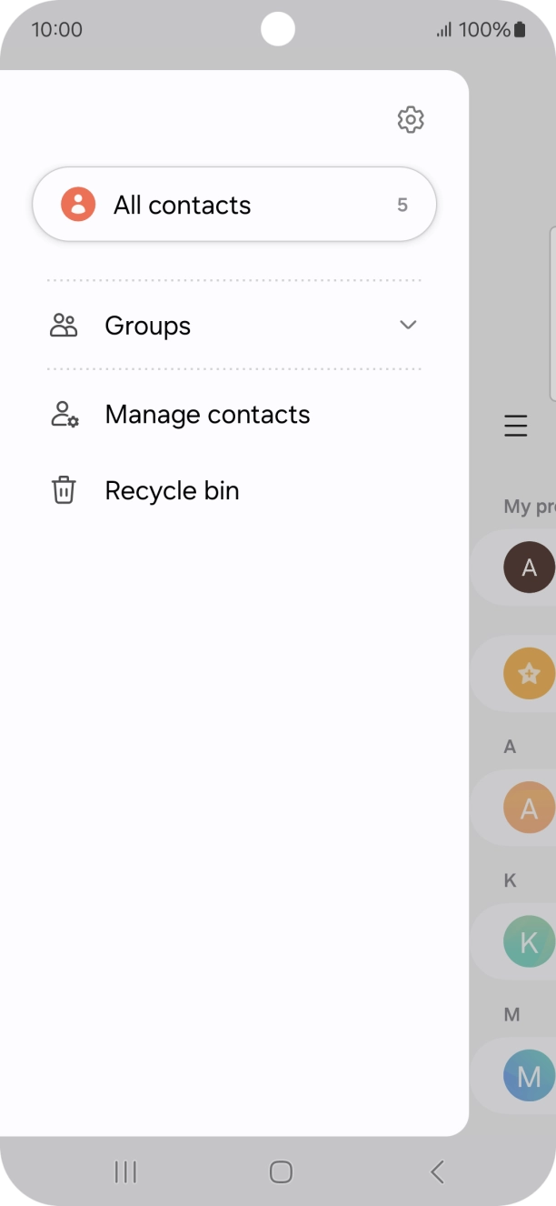 Press Manage contacts.