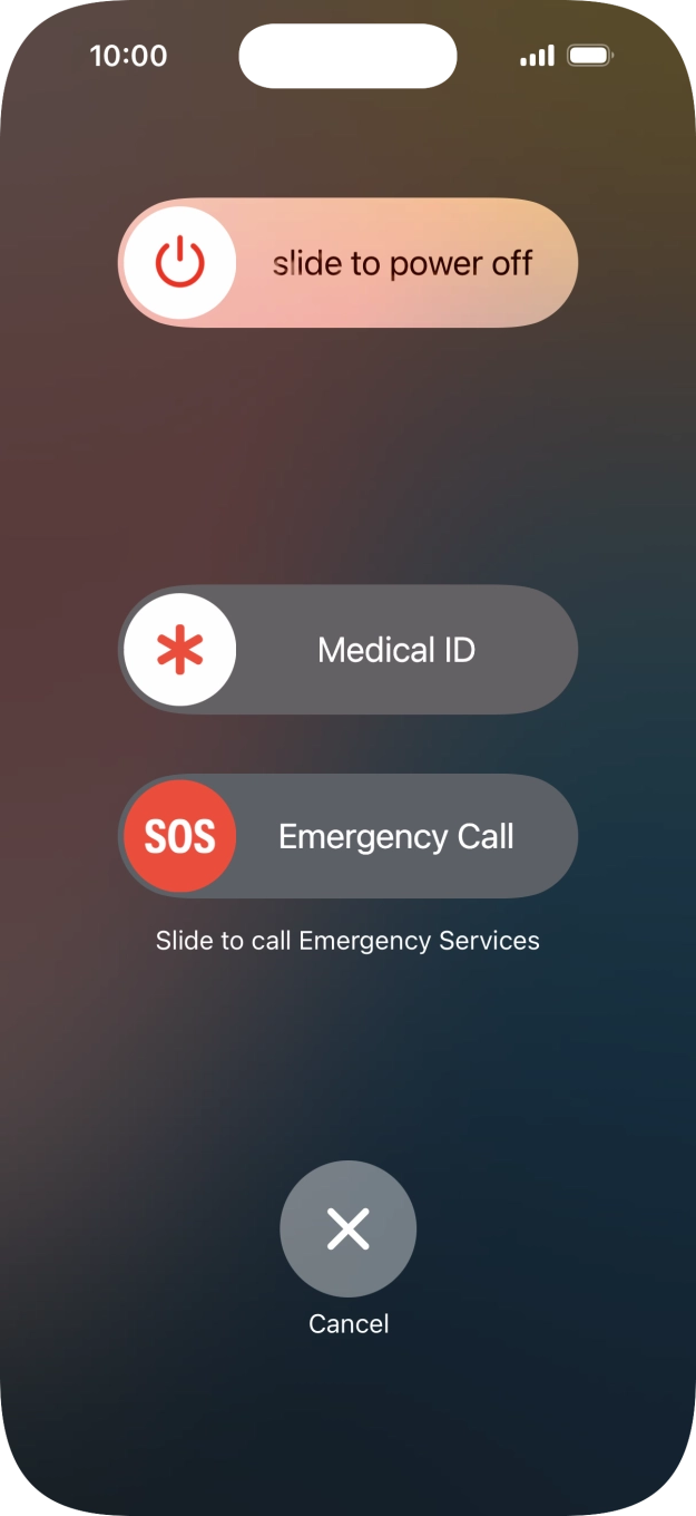 Press and drag the power off icon right.