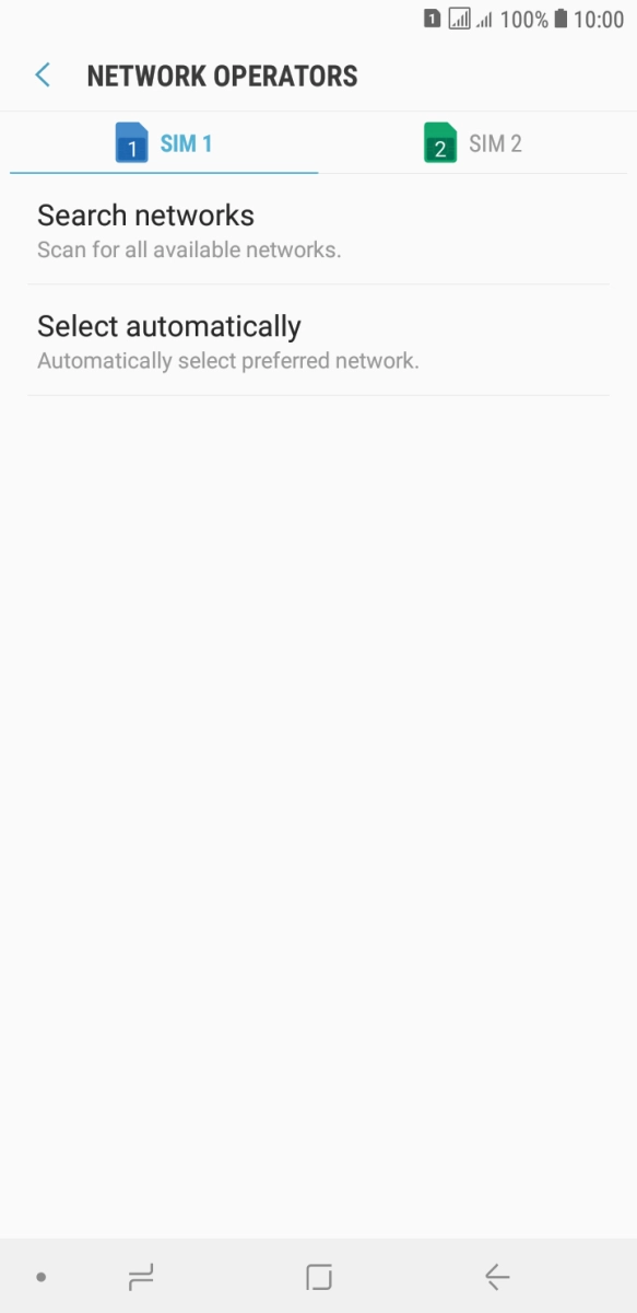 Press the required SIM.