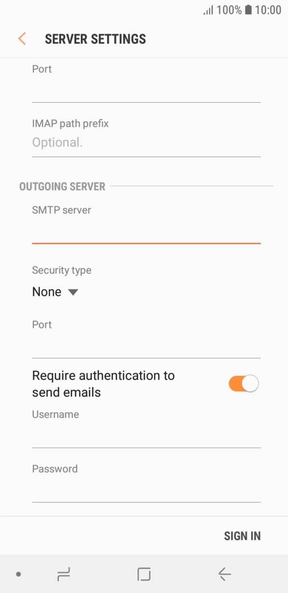 Press the drop down list below 'Security type'. Press the drop down list below 'Security type'.