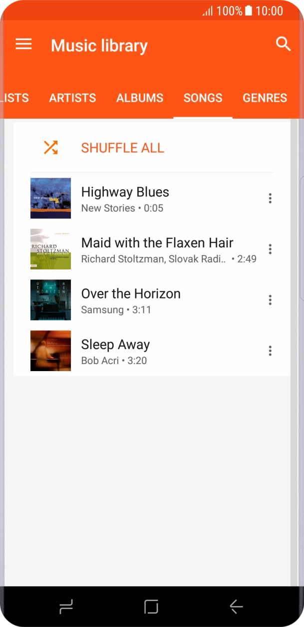 Press the required audio file.