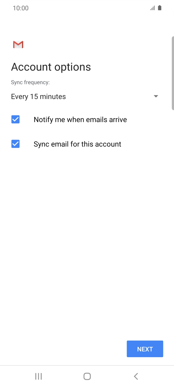 Press the drop down list below 'Sync frequency:'. Press the drop down list below 'Sync frequency:'.