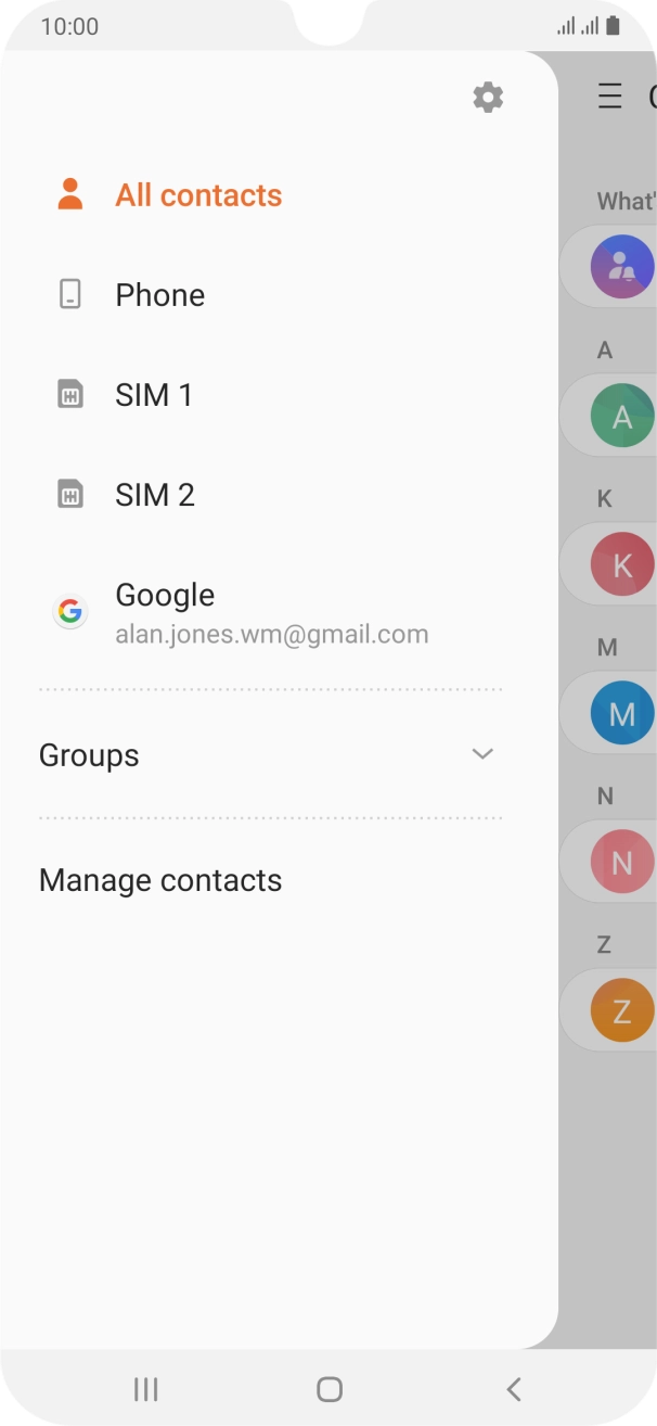 Press Manage contacts.