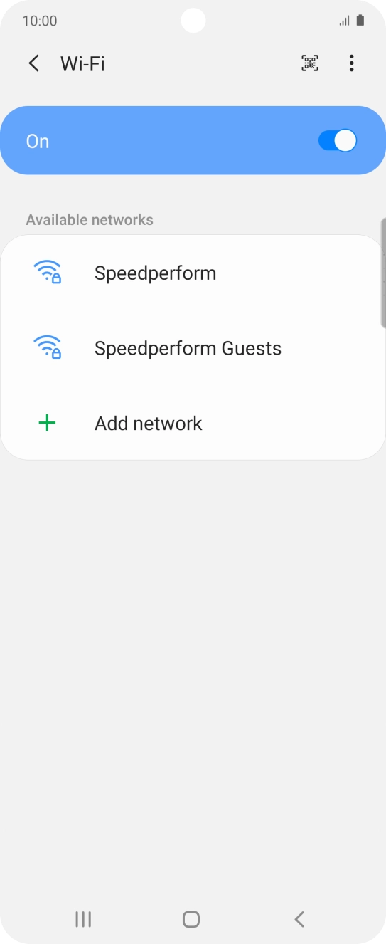 Press the required WiFi network.