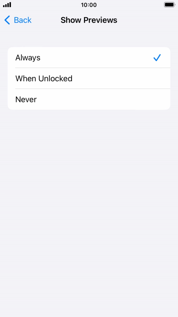 To select notification preview on the lock screen, press Always. To select notification preview on the lock screen, press Always.