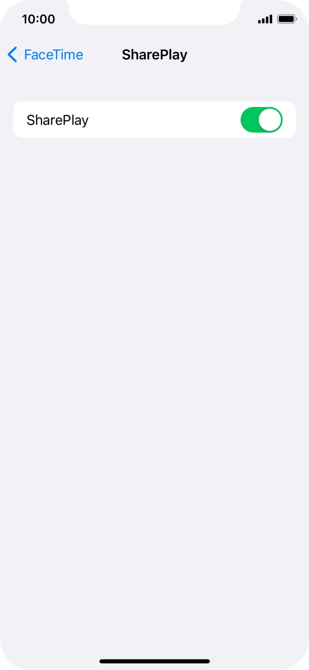 Press the indicator next to 'SharePlay' to turn the function on or off.