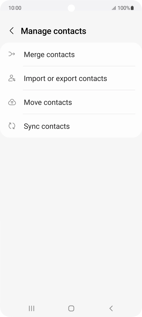 Press Import or export contacts.