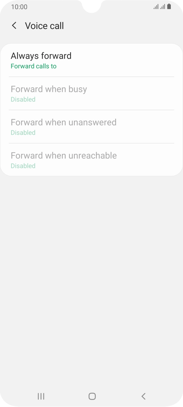 Press the required divert type.