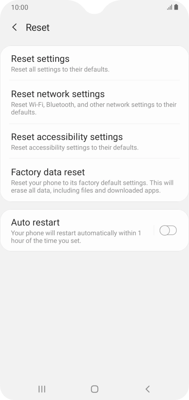 Press Factory data reset.