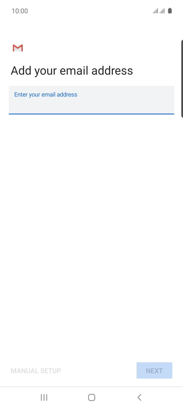Press the field below 'Enter your email address' and key in your email address.