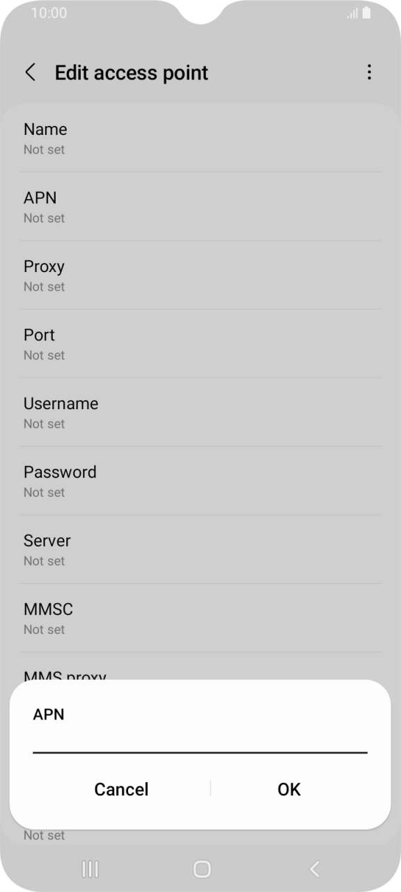Key in mobile.o2.co.uk and press OK.
