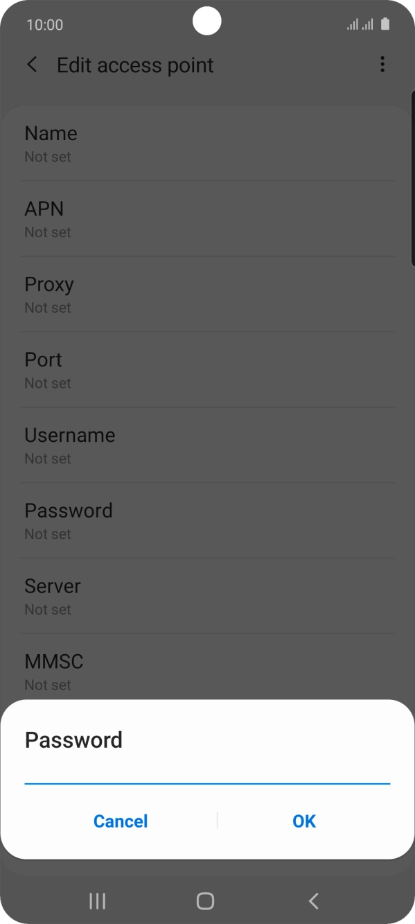 Key in password and press OK. Key in password and press OK.