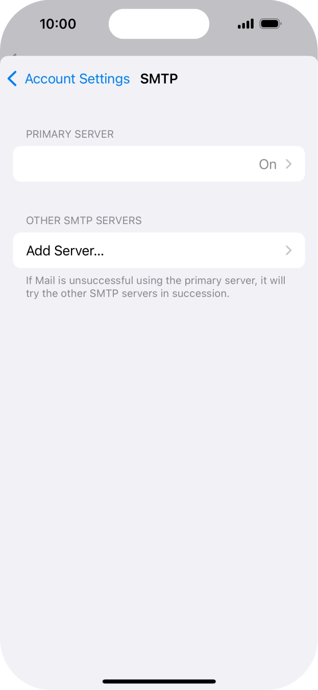 Press the field below 'PRIMARY SERVER'. Press the field below 'PRIMARY SERVER'.