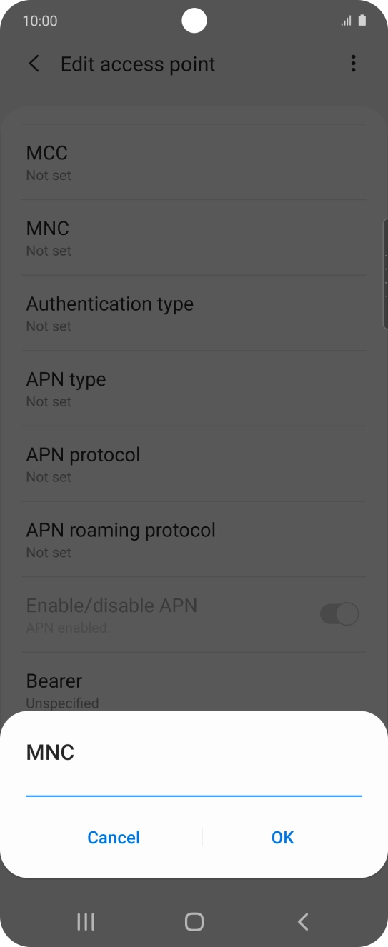 Key in 10 and press OK. Key in 10 and press OK.