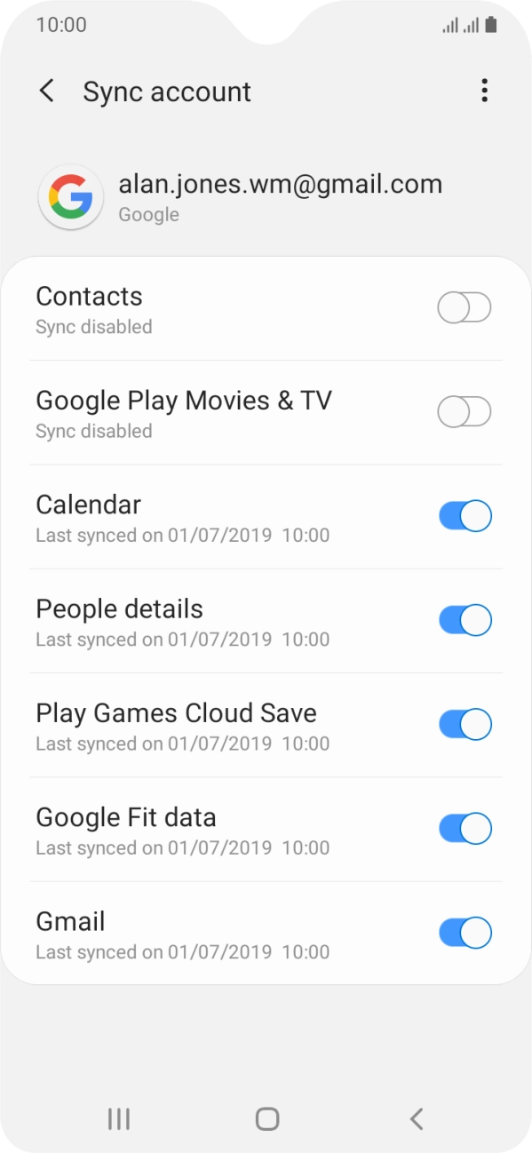 Press the indicator next to 'Contacts' to turn on the function.