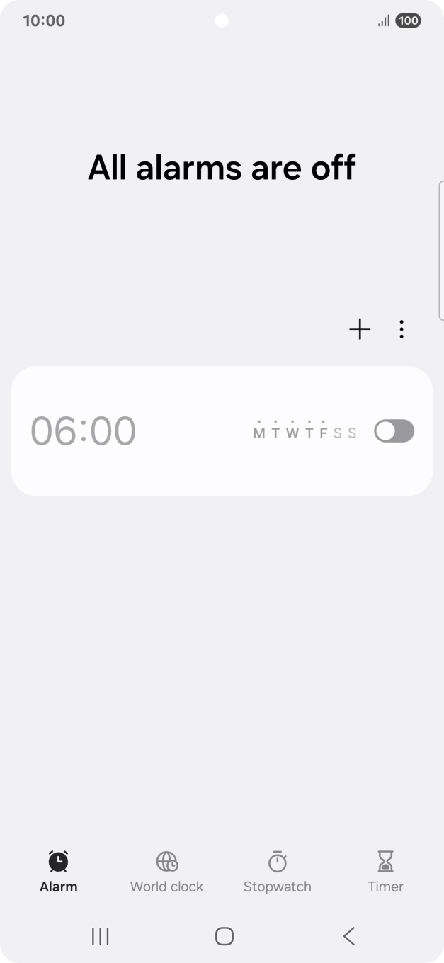 Press the set new alarm icon.