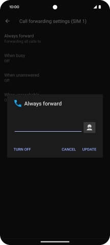 Press TURN OFF.
