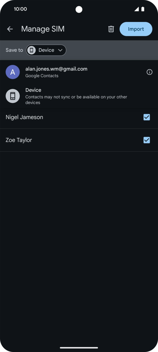 Press the required Google account. Press the required Google account.
