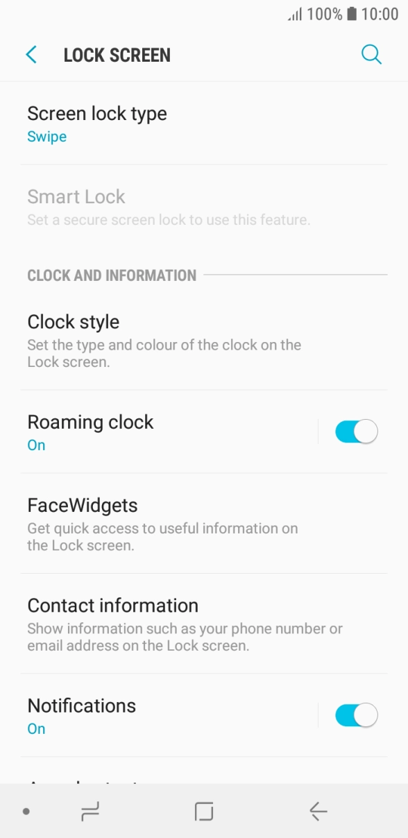 Press Screen lock type. Press Screen lock type.