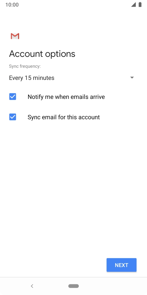 Press the drop down list below 'Sync frequency:'. Press the drop down list below 'Sync frequency:'.