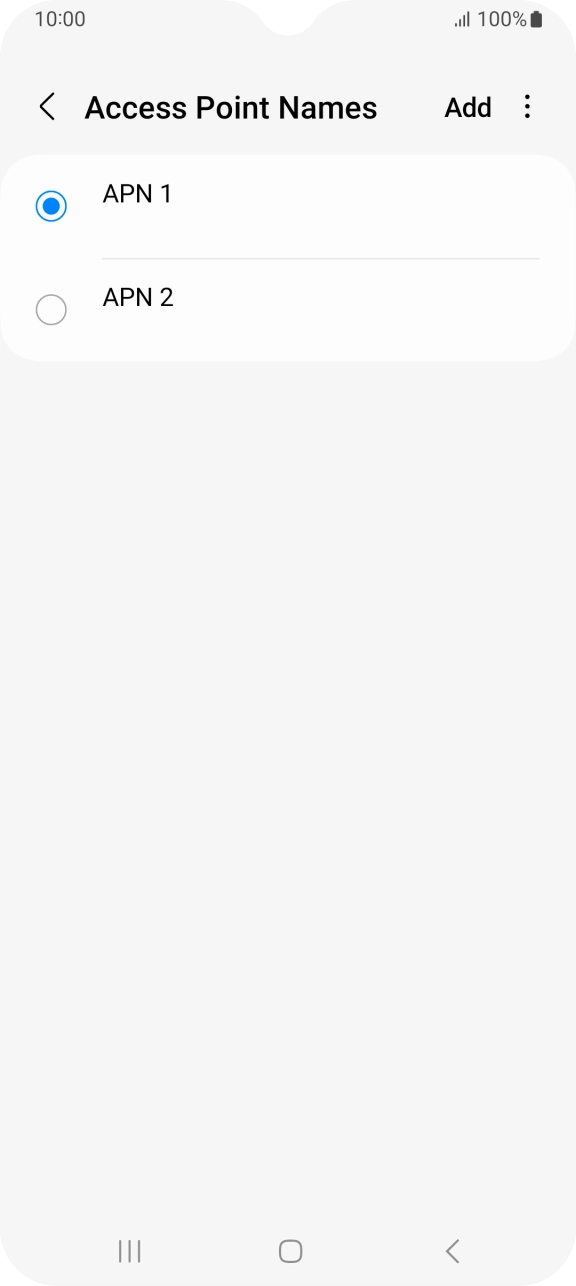Press the field next to the data connection to activate it.