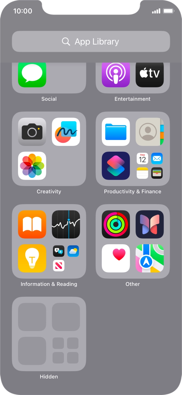 The app is now placed in the Hidden folder in the App Library.