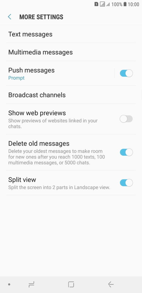 Press Text messages.